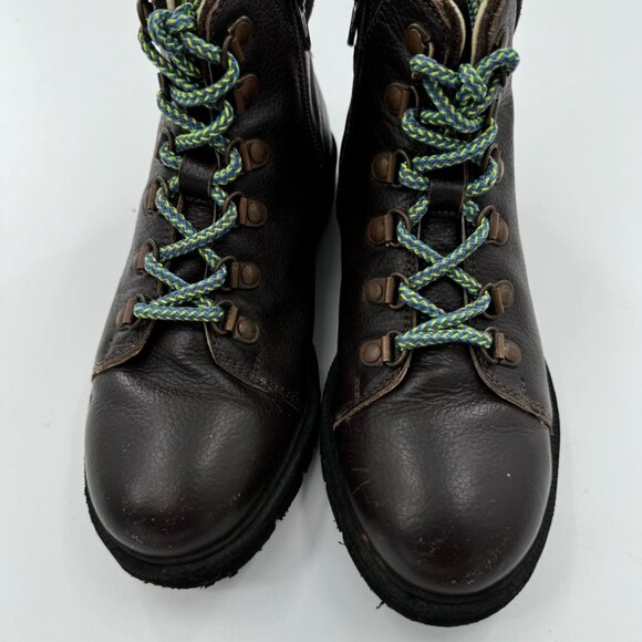 Mini Boden Kids Leather Hiking Boots Size 34 or US 2.5 With Side Zipper - Picture 7 of 15